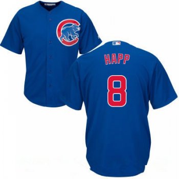 Women's Chicago Cubs #8 Ian Happ Royal Blue Stitched MLB Majestic Cool Base Jersey