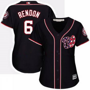 Women's Majestic Washington Nationals #6 Anthony Rendon Authentic Navy Blue Alternate 2 Cool Base MLB Jersey