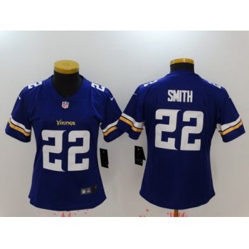 Womens Minnesota Vikings #22 Harrison Smith Purple 2017 Vapor Untouchable Stitched NFL Nike Limited Jersey