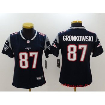 Women's New England Patriots #87 Rob Gronkowski Navy Blue 2017 Vapor Untouchable Stitched NFL Nike Limited Jersey