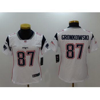 Women's New England Patriots #87 Rob Gronkowski White 2017 Vapor Untouchable Stitched NFL Nike Limited Jersey