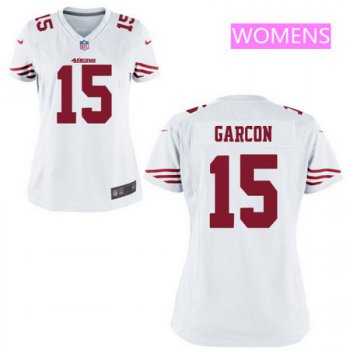 Women's San Francisco 49ers #15 Pierre Garcon White Road Stitched NFL Nike Game Jersey