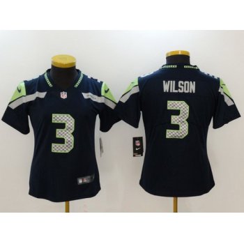 Women's Seattle Seahawks #3 Russell Wilson Navy Blue 2017 Vapor Untouchable Stitched NFL Nike Limited Jersey