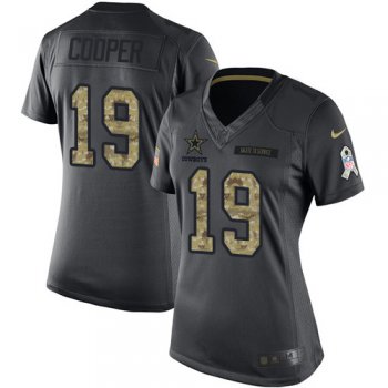 Dallas Cowboys #19 Limited Amari Cooper Black Nike NFL Women's Salute to Service Jersey