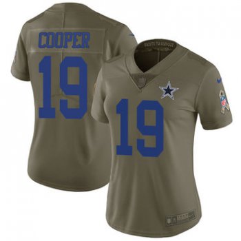 Dallas Cowboys #19 Limited Amari Cooper Olive Nike NFL Women's Salute to Service Jersey