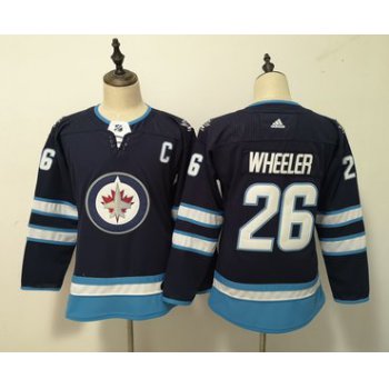 Jets 26 Blake Wheeler Navy Women Adidas Jersey