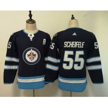 Jets 55 Mark Scheifele Navy Women Adidas Jersey