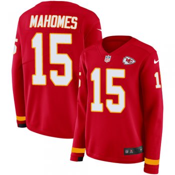 Nike Chiefs #15 Patrick Mahomes Red Team Color Women's Stitched Long Sleeve Jersey