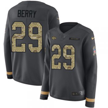 Nike Chiefs #29 Eric Berry Anthracite Salute to Service Women's Stitched Long Sleeve Jersey