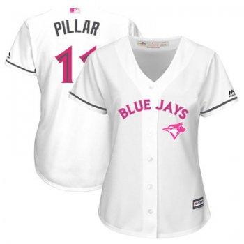 Women's Toronto Blue Jays #11 Kevin Pillar White Mother's Day Cool Base Stitched MLB Jersey