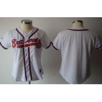 Atlanta Braves Blank White Womens Jersey