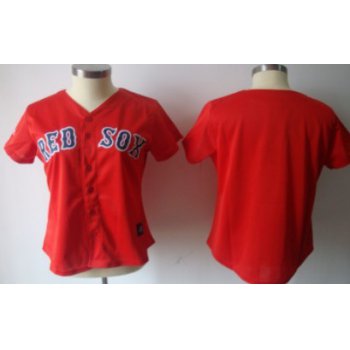 Boston Red Sox Blank Red Womens Jersey