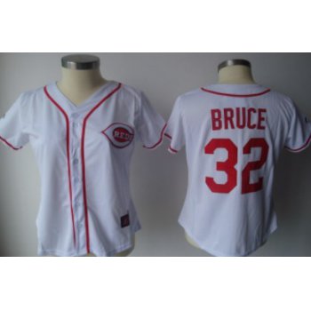 Cincinnati Reds #32 Bruce White With Red Womens Jersey