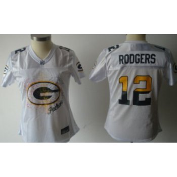 Green Bay Packers #12 Rodgers White FEM FAN Womens Jersey