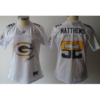 Green Bay Packers #52 Matthews White FEM FAN Womens Jersey