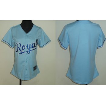 Kansas City Royals Blank Light Blue Womens Jersey