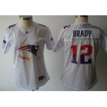 New England Patriots #12 Tom Brady White Fem Fan Womens Jersey