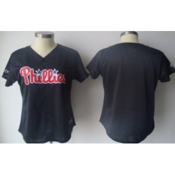 Philadelphia Phillies Blank Black Womens Jersey