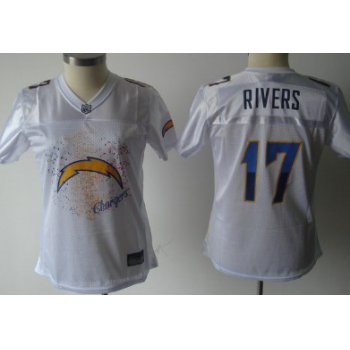 San Diego Chargers #17 Philip Rivers White Fem Fan Women Jersey