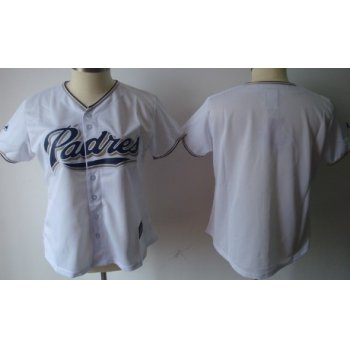 San Diego Padres Blank White Womens Jersey