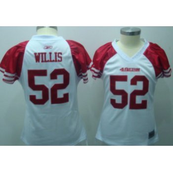 San Francisco 49ers #52 Wills White Womens Field Flirt Fashion Jersey