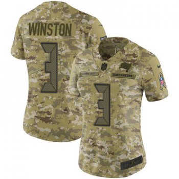 Nike Buccaneers #3 Jameis Winston Camo Women's Stitched NFL Limited 2018 Salute to Service Jersey