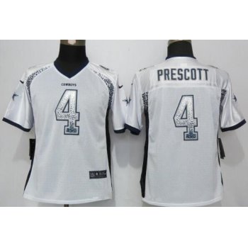 Women's Dallas Cowboys #4 Dak Prescott White Drift Stitched NFL Nike Fashion Jersey