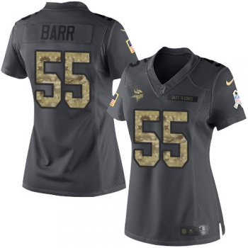 Women's Minnesota Vikings #55 Anthony Barr Black Anthracite 2016 Salute To Service Stitched NFL Nike Limited Jersey