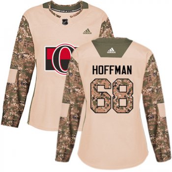 Adidas Senators #68 Mike Hoffman Camo Authentic 2017 Veterans Day Women's Stitched NHL Jersey