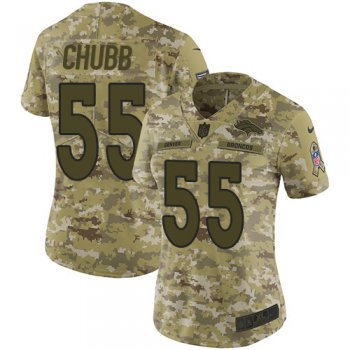 Nike Broncos #55 Bradley Chubb Camo Women's Stitched NFL Limited 2018 Salute to Service Jersey