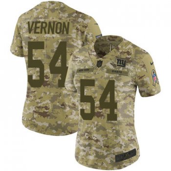 Nike Giants #54 Olivier Vernon Camo Women's Stitched NFL Limited 2018 Salute to Service Jersey