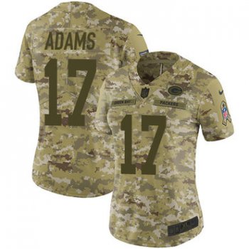 Nike Packers #17 Davante Adams Camo Women's Stitched NFL Limited 2018 Salute to Service Jersey