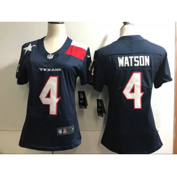 Women's Nike Houston Texans #4 Deshaun Watson Blue Stitched NFL 2018 Vapor Untouchable Limited Jersey