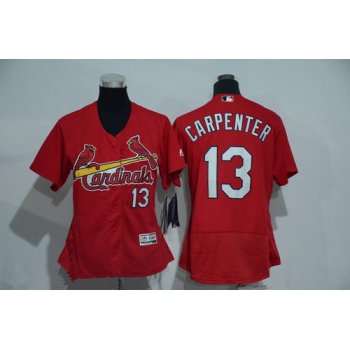 Women's St. Louis Cardinals #13 Matt Carpenter Red 2016 Flexbase Stitched Baseball Jersey