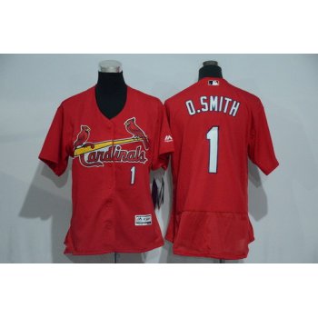 Women's St. Louis Cardinals #1 Ozzie Smith Retired Red 2016 Flexbase Stitched Baseball Jersey