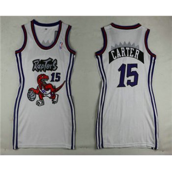 Women's Toronto Raptors #15 Vince Carter White Dress