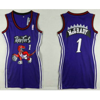 Women's Toronto Raptors #1 Tracy McGrady Purple Dress