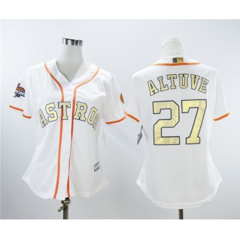 Houston Astros #27 Jose Altuve White Women 2018 Gold Program Cool Base Jersey