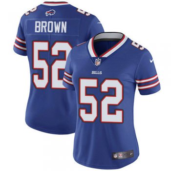 Women Nike Bills #52 Preston Brown Royal Blue Team Color Stitched NFL Vapor Untouchable Limited Jersey