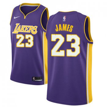 Women's Nike Los Angeles Lakers #23 LeBron James Purple NBA Swingman Statement Edition Jersey