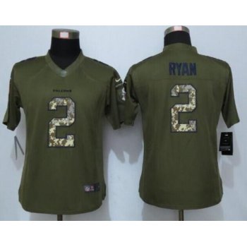 Women's Atlanta Falcons #2 Matt Ryan Green Salute to Service NFL Nike Limited Jersey