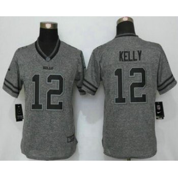 Women's Buffalo Bills #12 Jim Kelly Nike Gray Gridiron 2015 NFL Gray Limited Jersey