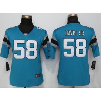 Women's Carolina Panthers #58 Thomas Davis Sr Light Blue Alternate NFL Nike Limited Jersey