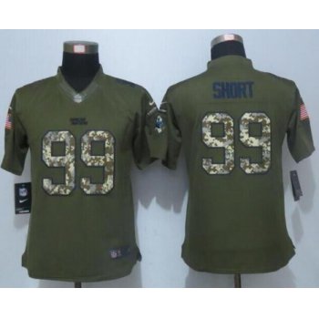 Women's Carolina Panthers #99 Kawann Short Green Salute to Service NFL Nike Limited Jersey