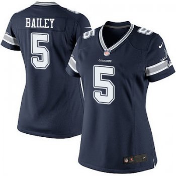 Women's Dallas Cowboys #5 Dan Bailey Navy Blue Team Color Stitched NFL Nike Game Jersey