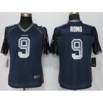 Women's Dallas Cowboys #9 Tony Romo Navy Blue Drift Fashion NFL Nike Jersey