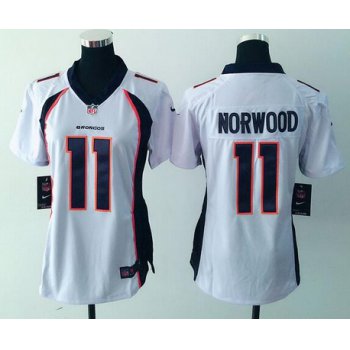 Women's Denver Broncos #11 Jordan Norwood White Road NFL Nike Game Jersey