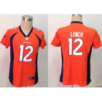 Women's Denver Broncos #12 Paxton Lynch Orange Team Color NFL Nike Game Jersey