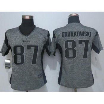 Women's England Patriots #87 Rob Gronkowski Gray Gridiron Nike NFL Limited Jersey