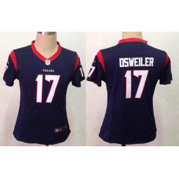 Women's Houston Texans #17 Brock Osweiler Navy Blue Team Color NFL Nike Game Jersey